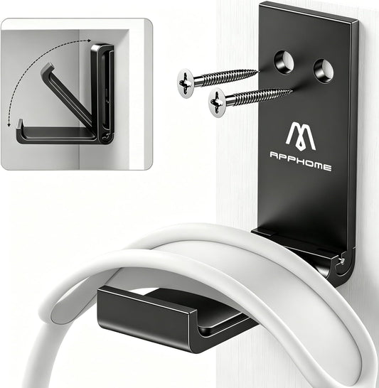 Foldable Aluminum Headphone Stand and Headset Holder Mount with No-Scratch Silicone Pad, Strong Adhesive Gaming Headset Hanger for PC, Home, and Office Use